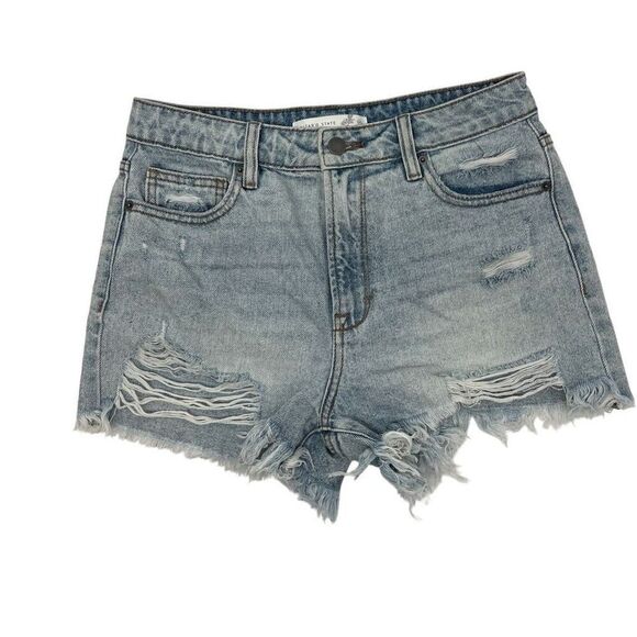 Altar’d State Light Wash Distressed Jean Denim Shorts 27”